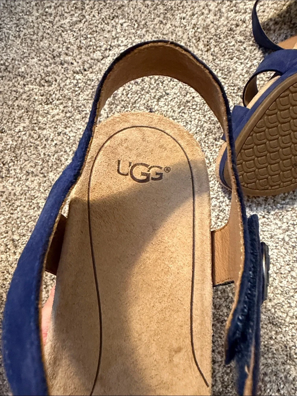 UGG Women's Navy Suede Crisscross Slingback Sandals